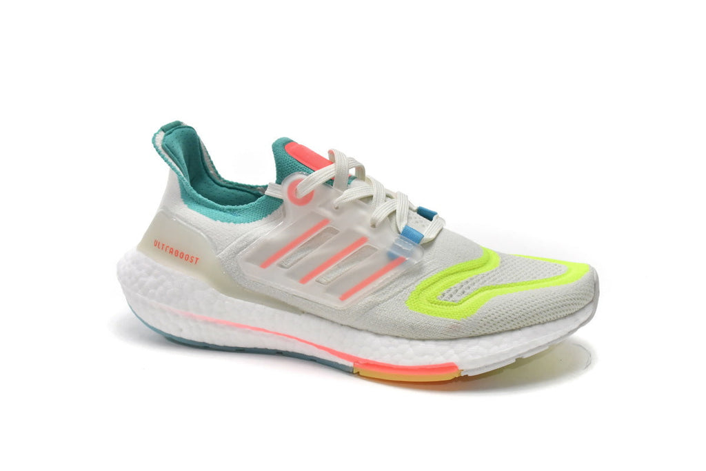 Adidas Ultra Boost 22 GX8015 White Blue Yellow Running Shoes