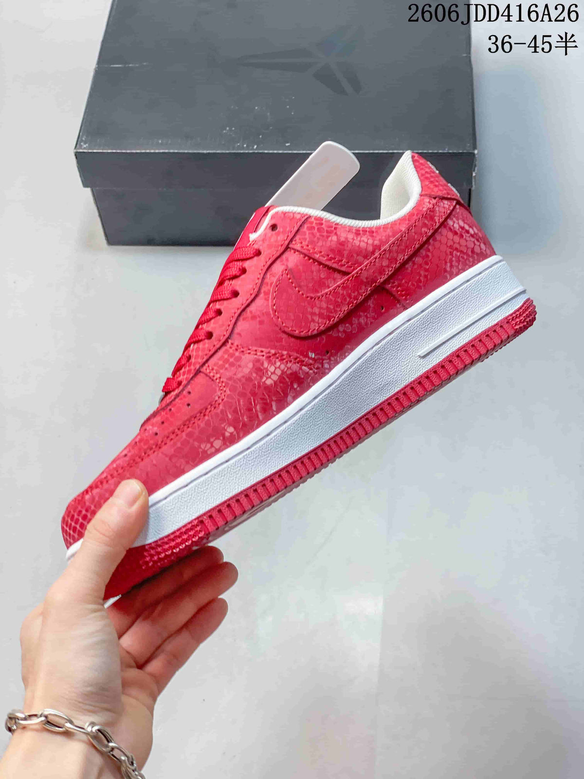Nike Air Force 1 '07 Low Red Patterned Sneakers