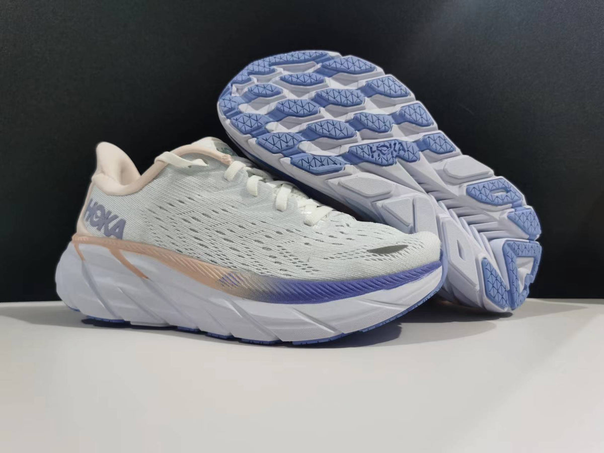 HOKA Women's White and Purple Running Sneakers