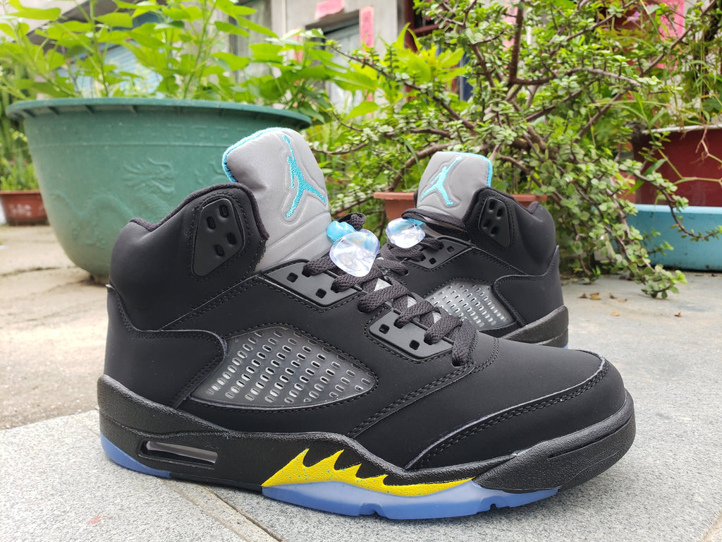 Jordan Air Jordan 5 Black and Yellow High-Top Sneakers