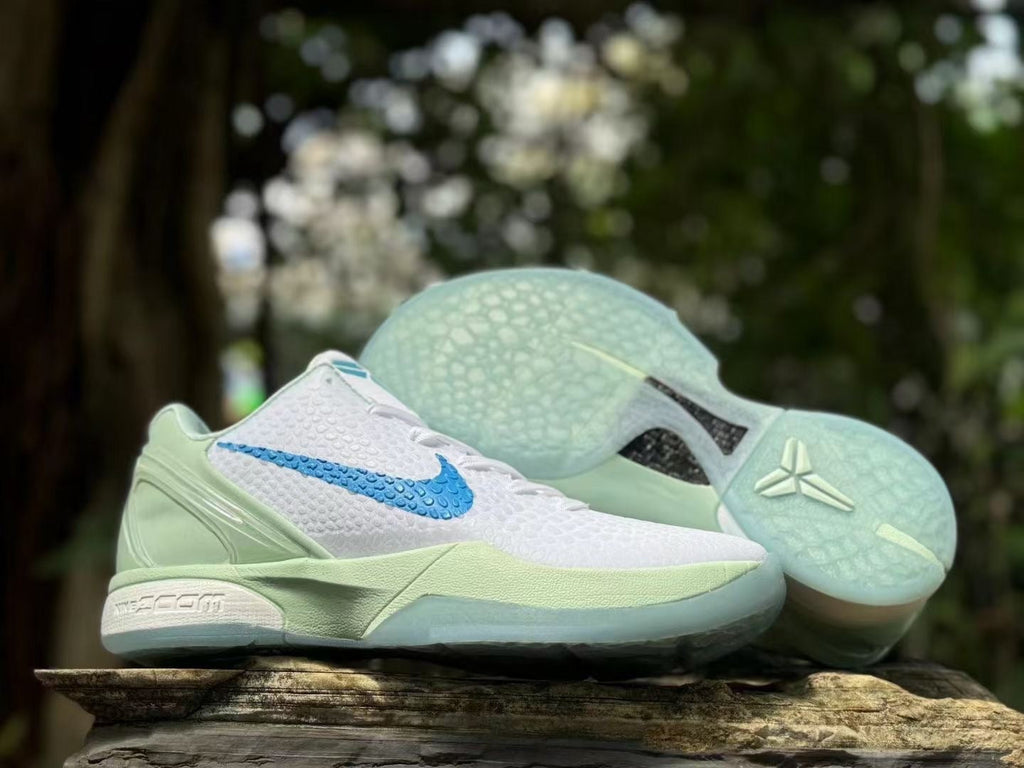 Nike Kobe 6 Haliburton PE Basketball Shoes, White and Green