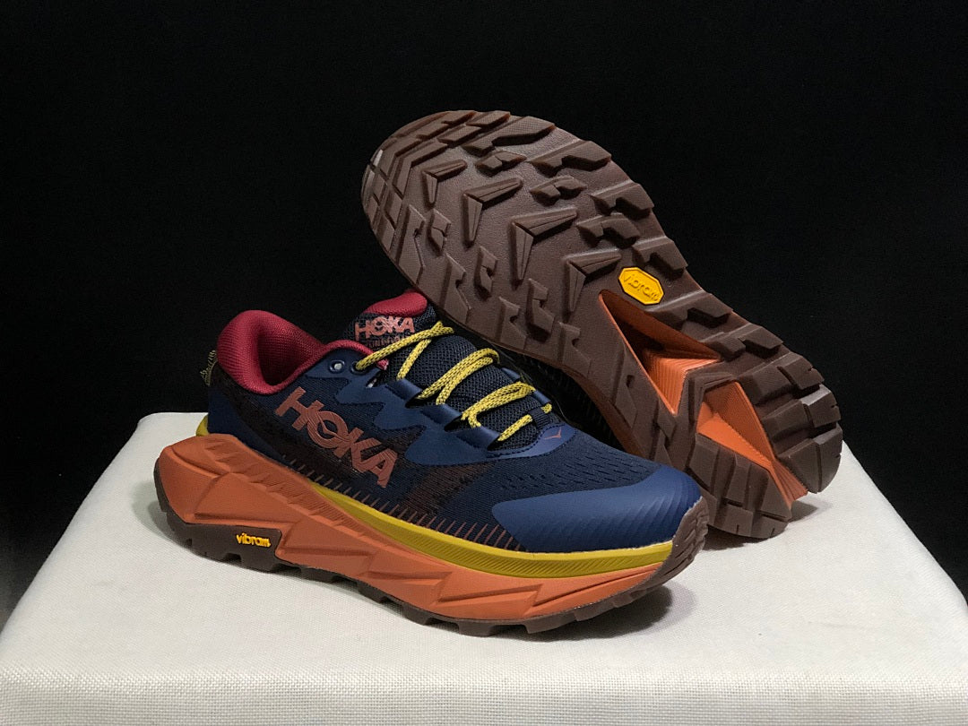 HOKA Skyline Float X Trail Sneakers Navy Orange
