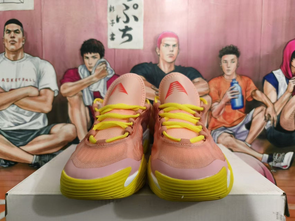 Basketball Sneakers in Pink and Yellow