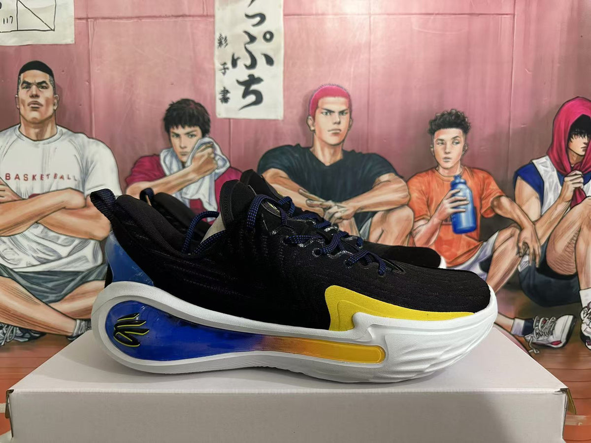 Basketball Shoes in Black, Yellow and Blue