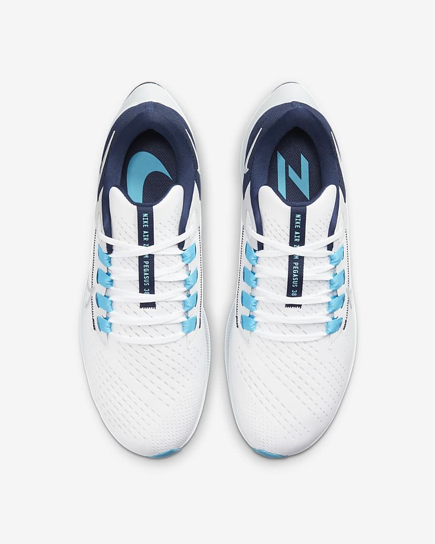 Nike Air Zoom Pegasus 38 Running Shoes White Navy CW7356-101