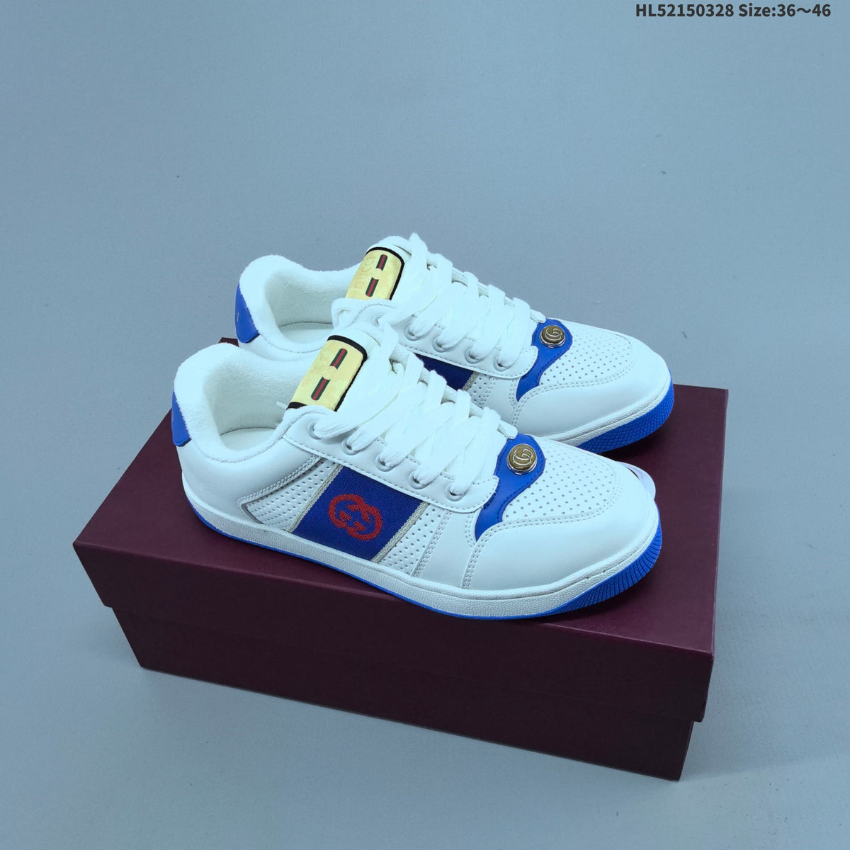 Gucci Screener Distressed Low-Top Sneakers