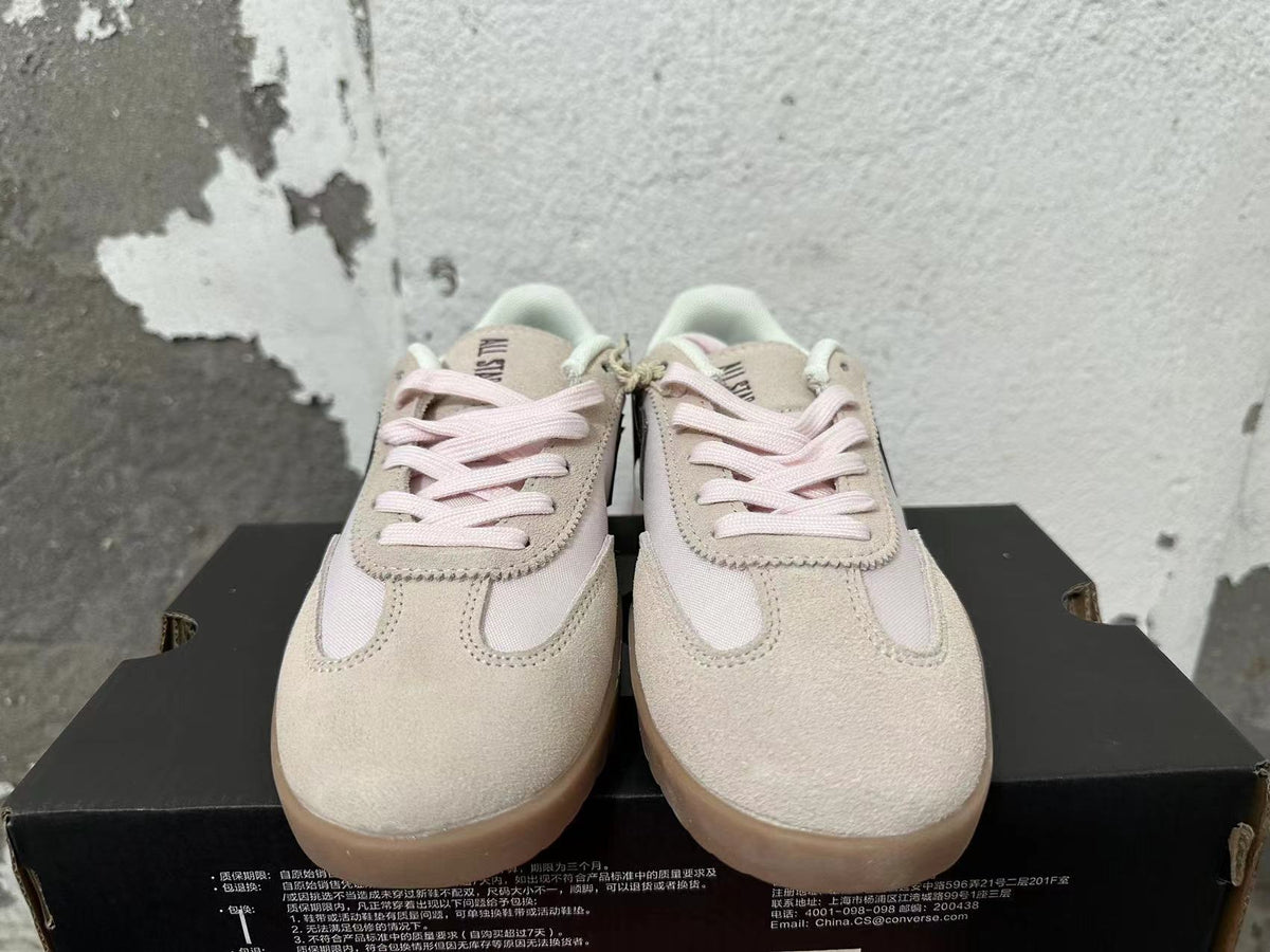 Converse Trainer-Style Sneakers in Cream and Plum