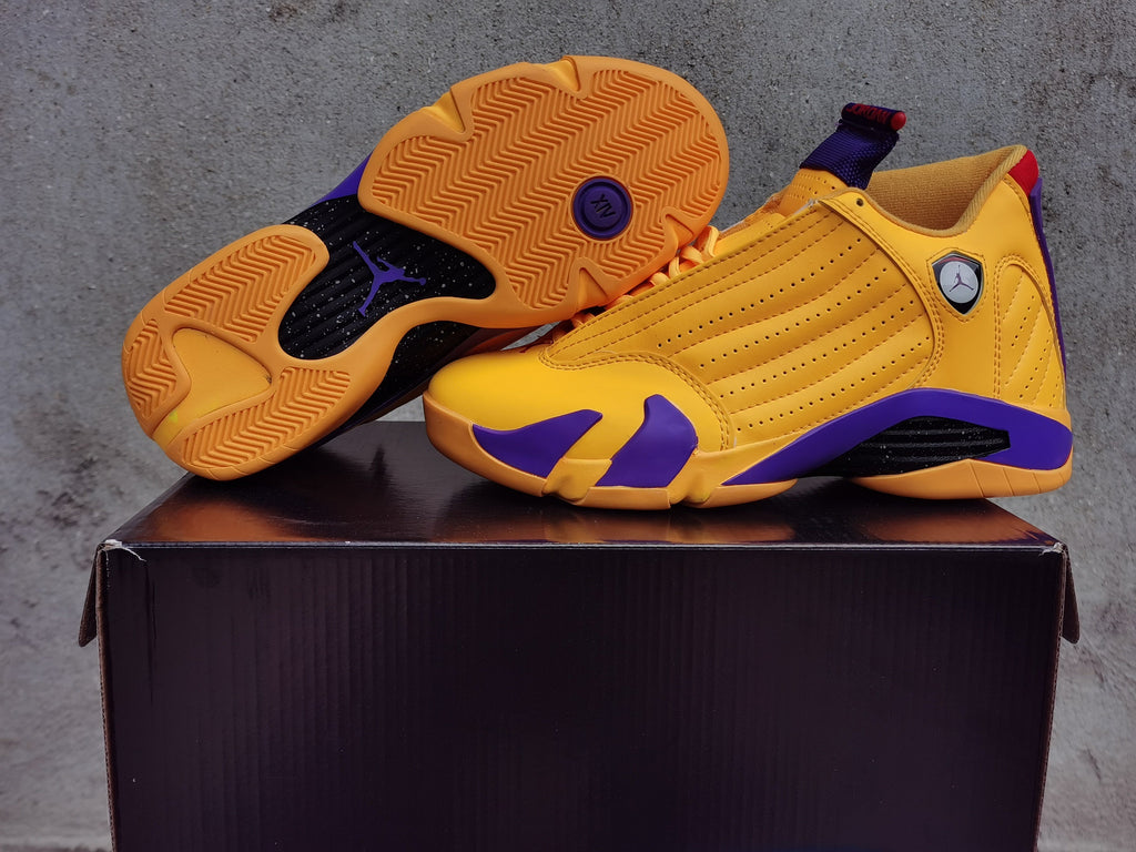 Jordan Air Jordan 14 Kobe Tribute Basketball Sneakers Yellow Purple