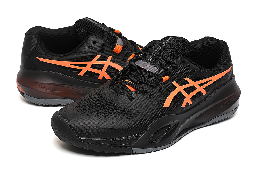 ASICS Gel-Resolution Black and Orange Tennis Shoes