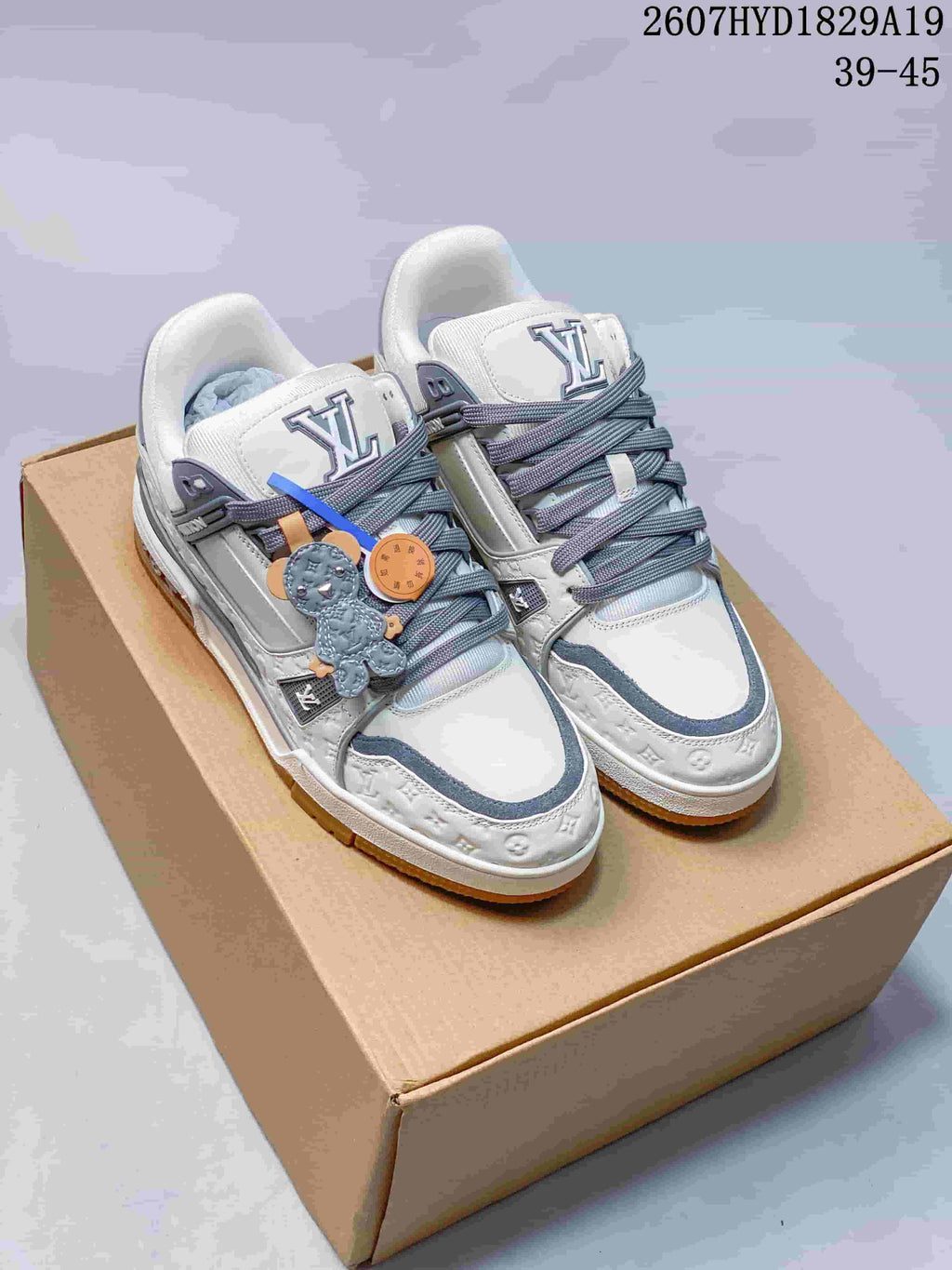 Louis Vuitton Trainer Maxi Low-Top Sneakers White Gray