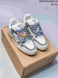 Louis Vuitton Trainer Maxi Low-Top Sneakers White Gray