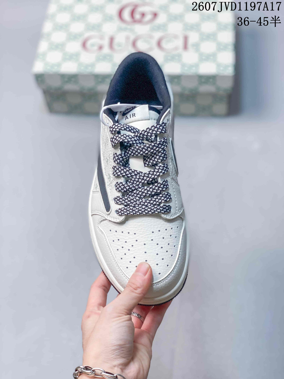 Jordan Air Jordan Low Sneakers White Gray Monogram Style 2607JVD1197A17