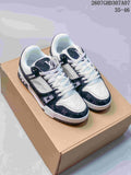 Louis Vuitton Trainer Low Sneakers White Black 720370YPE