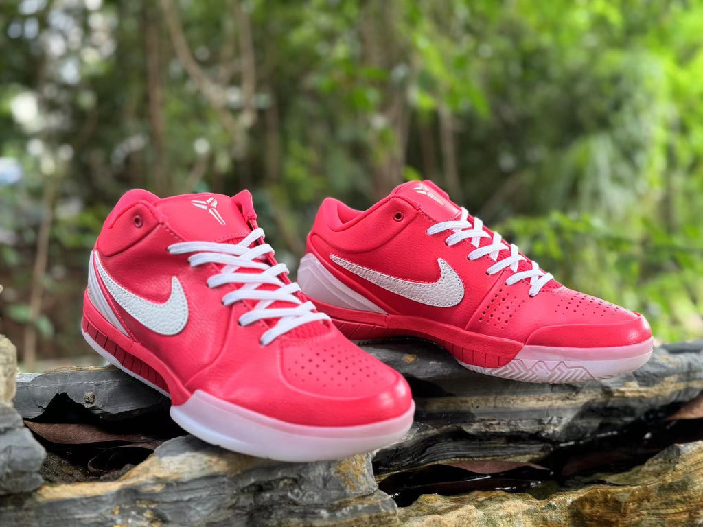 Nike Kobe 4 Basketball Shoes in Bright Pink and White