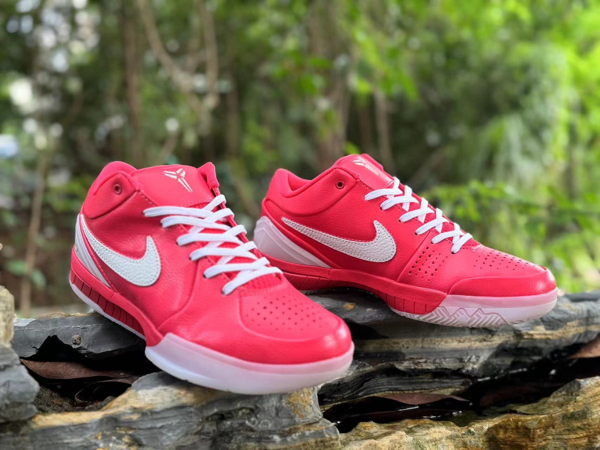 Nike Kobe 4 Basketball Shoes in Bright Pink and White