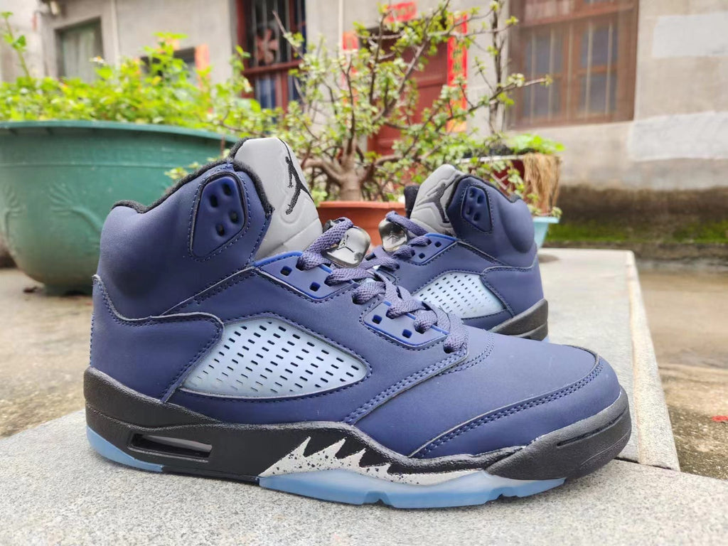 Jordan 5 High-Top Sneakers in Deep Blue