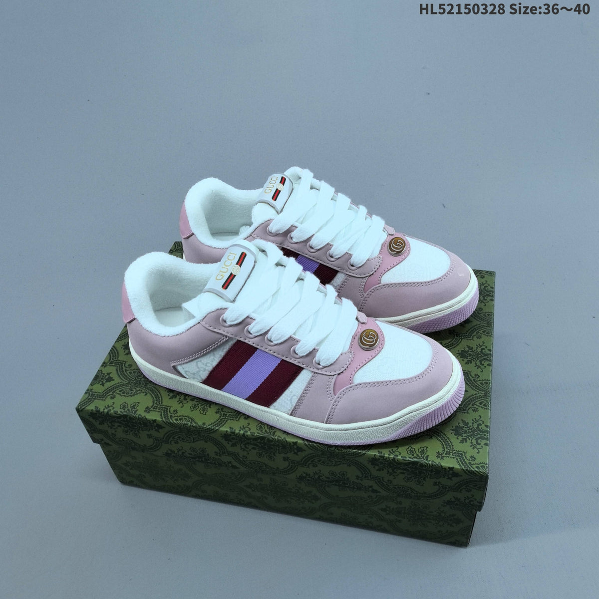 Gucci Screener Distressed Low-Top Sneakers