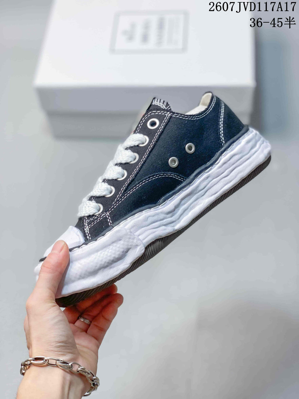 Maison Mihara Yasuhiro Original Sole Low Sneakers Black White