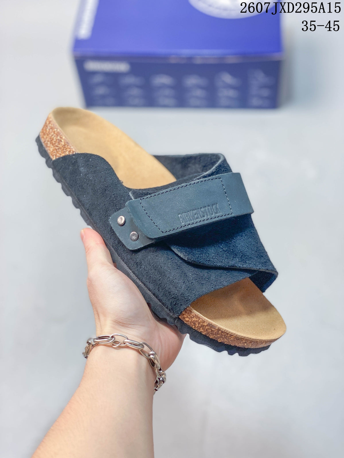 Birkenstock Boston Suede Shearling Crossover Sandals Black