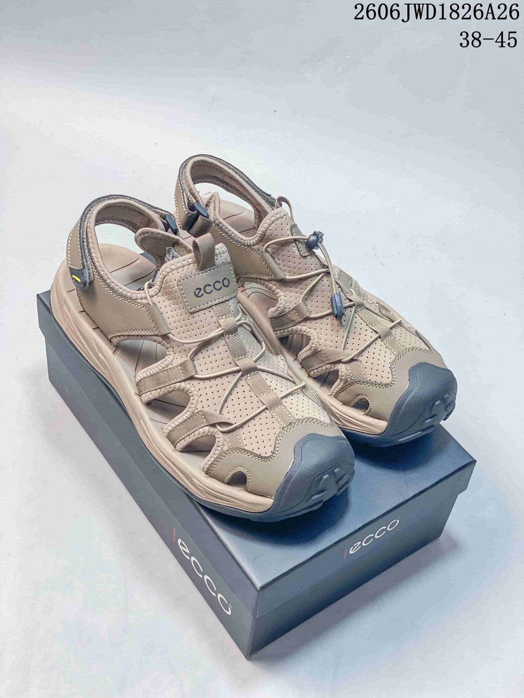 ECCO Open-Toe Sandals with Adjustable Bungee Lacing