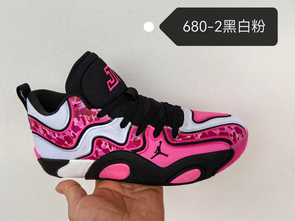 Jordan Tatum 2 Basketball Shoes in Black, White & Pink