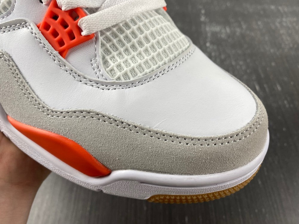 Nike SB x Air Jordan 4 White and Orange Sneakers DR5415-108