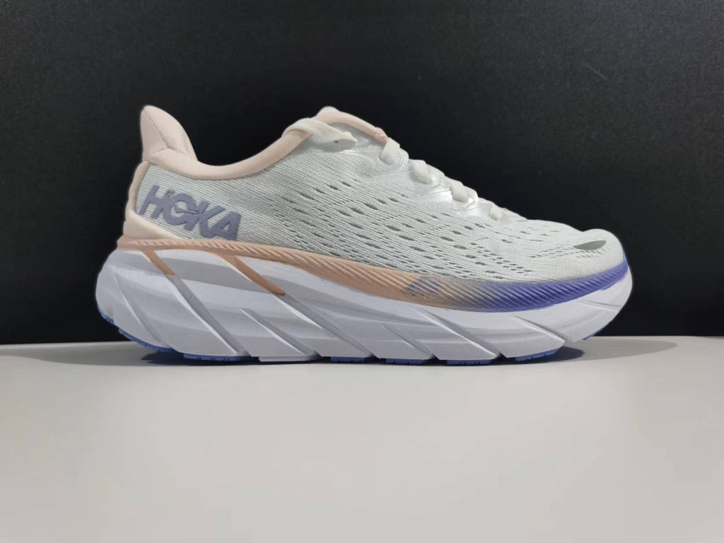 HOKA Women's White and Purple Running Sneakers
