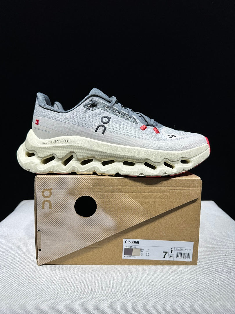 On Cloudtilt Sneakers in Ivory and Gray