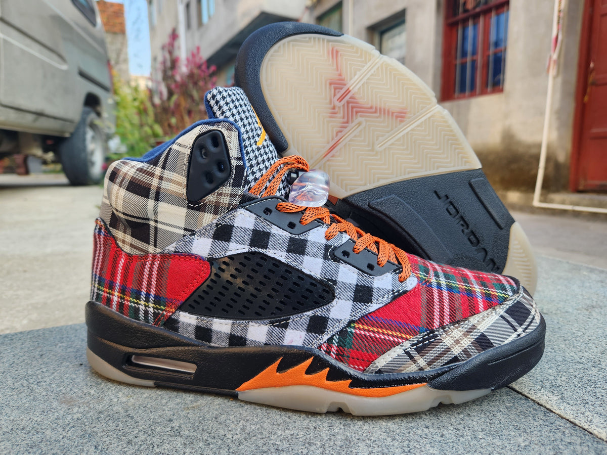 Air Jordan 5 Plaid High-Top Sneakers