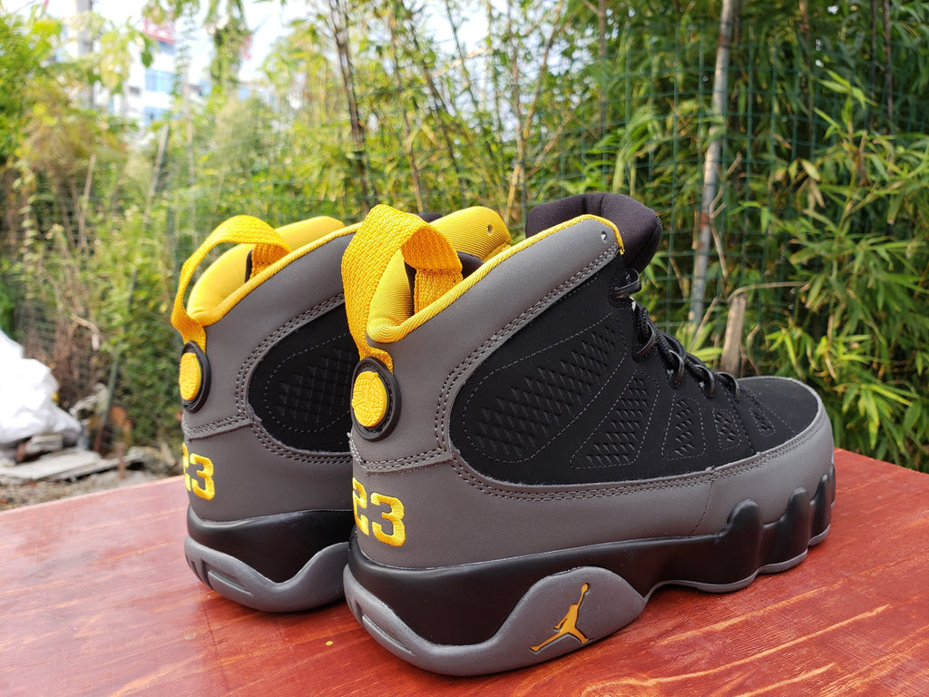 Jordan Air Jordan 9 Black Grey Yellow High-Top Sneakers