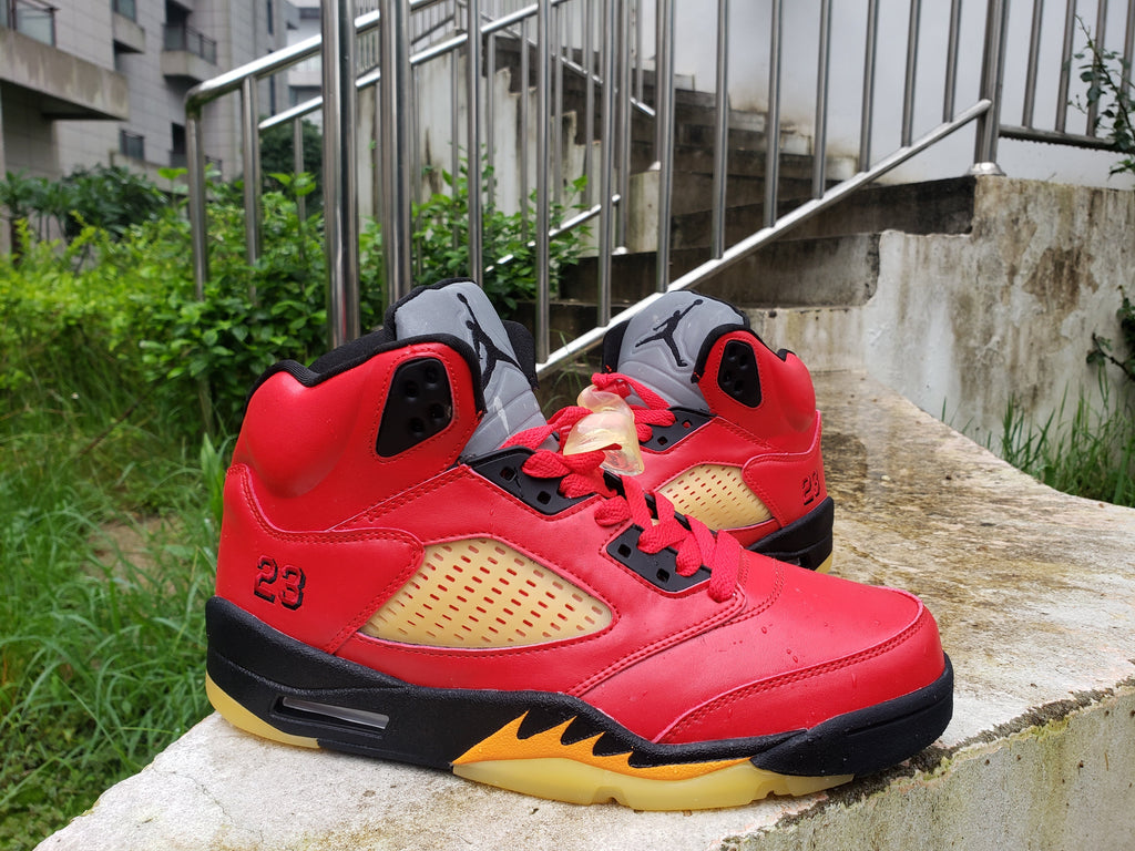 Air Jordan 5 Red Black Basketball Sneakers