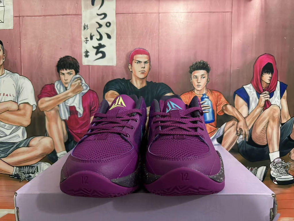 Nike Purple Basketball Shoes with Blue Swoosh