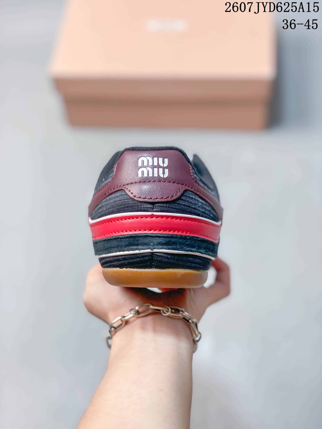 Miu Miu Gymnasium Low-Top Sneakers Black Red 2607JYD625A15