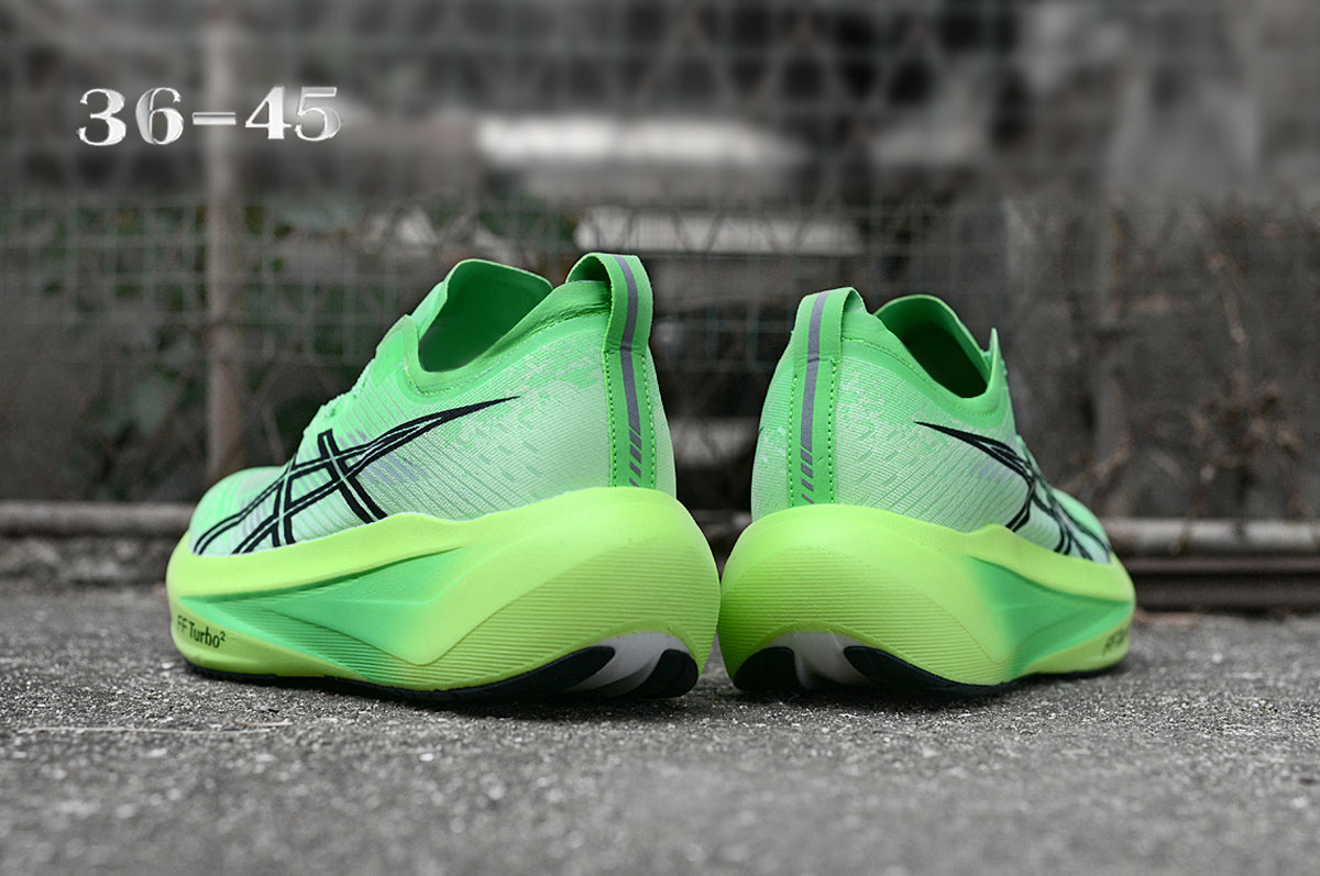 ASICS Green Running Shoes with Black Logo