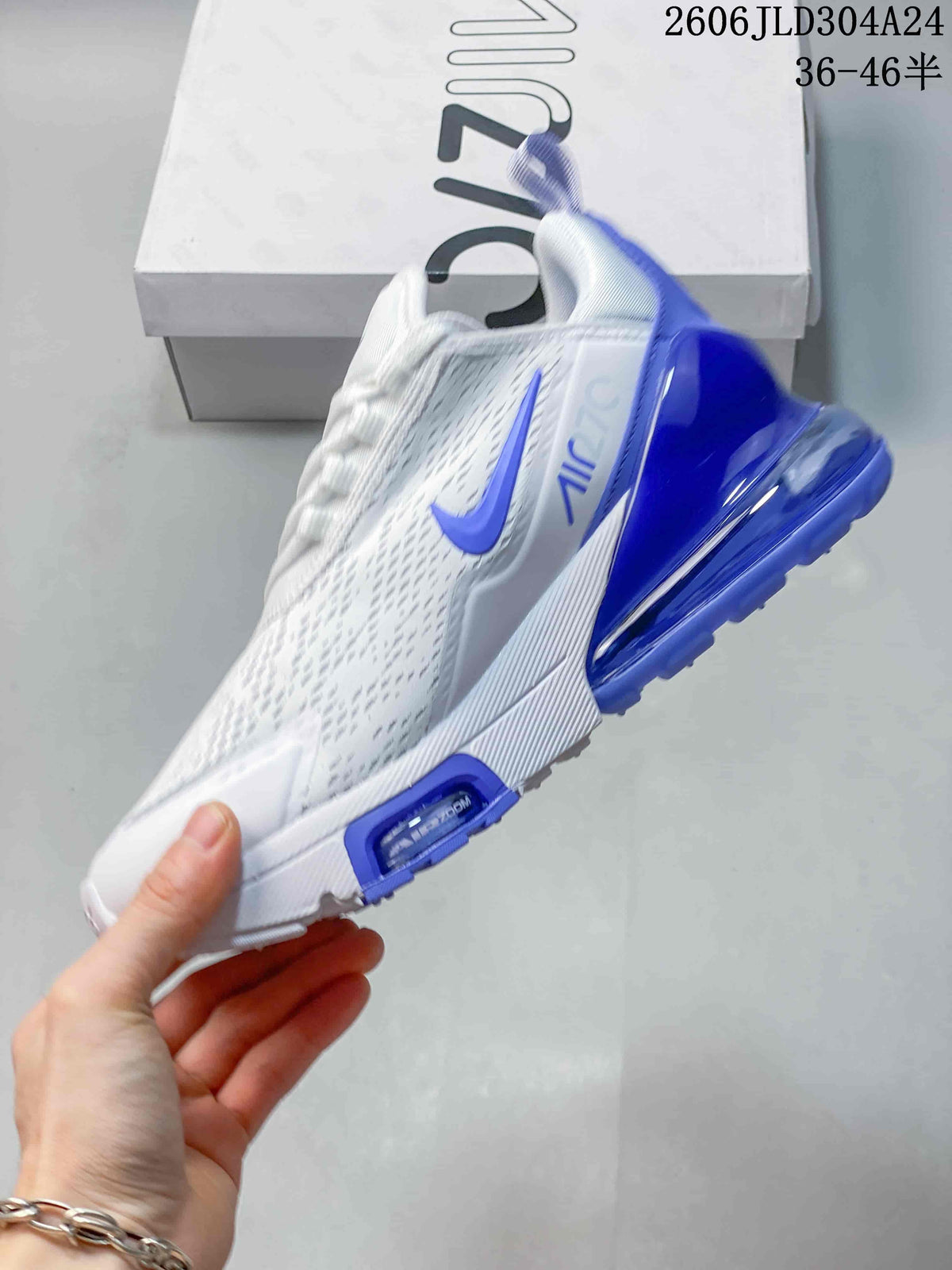 Nike Air Max 270 White and Blue Sneakers AQ9164-102