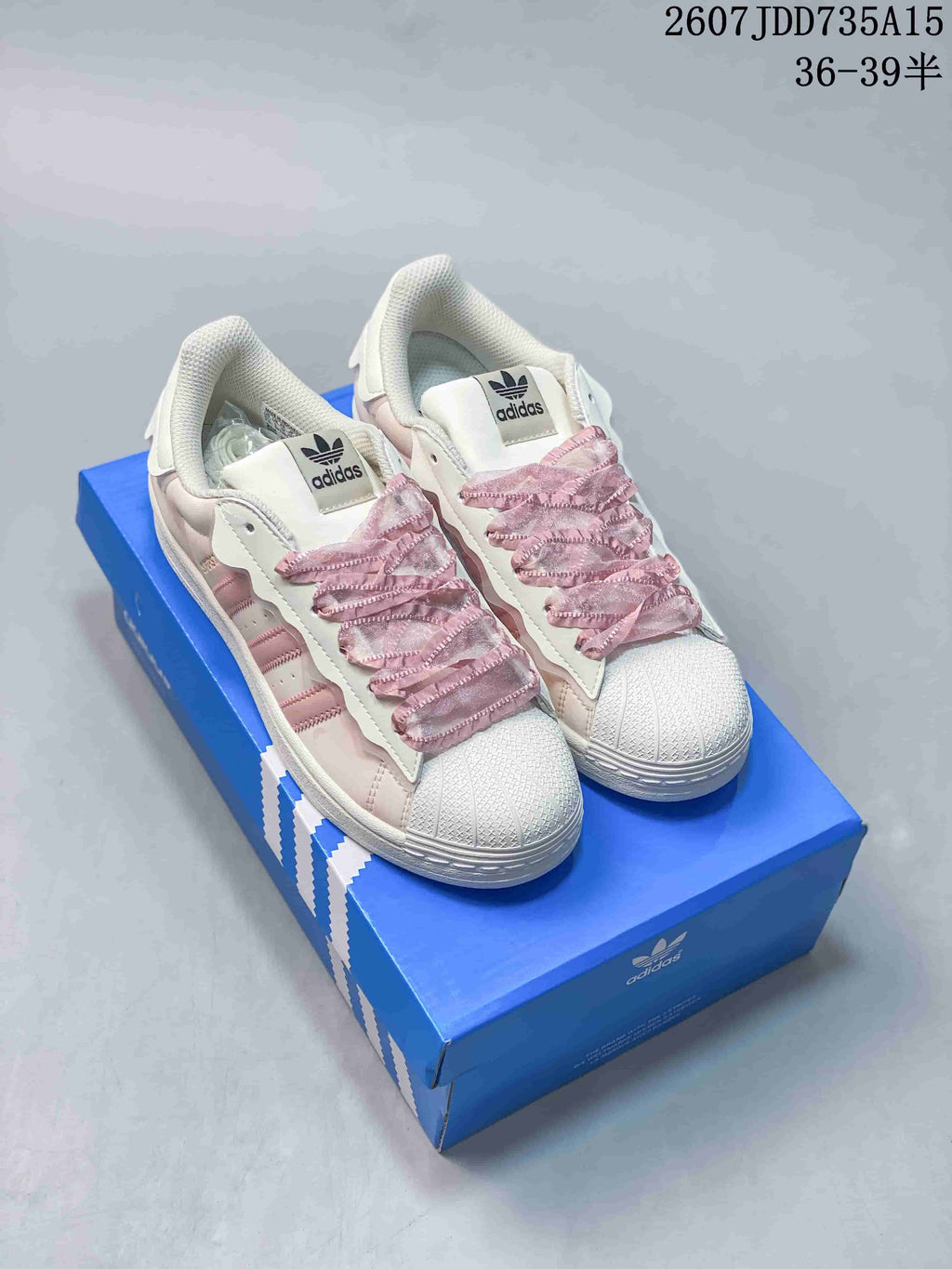 adidas Superstar Sneakers White and Pink 2607JDD735A15