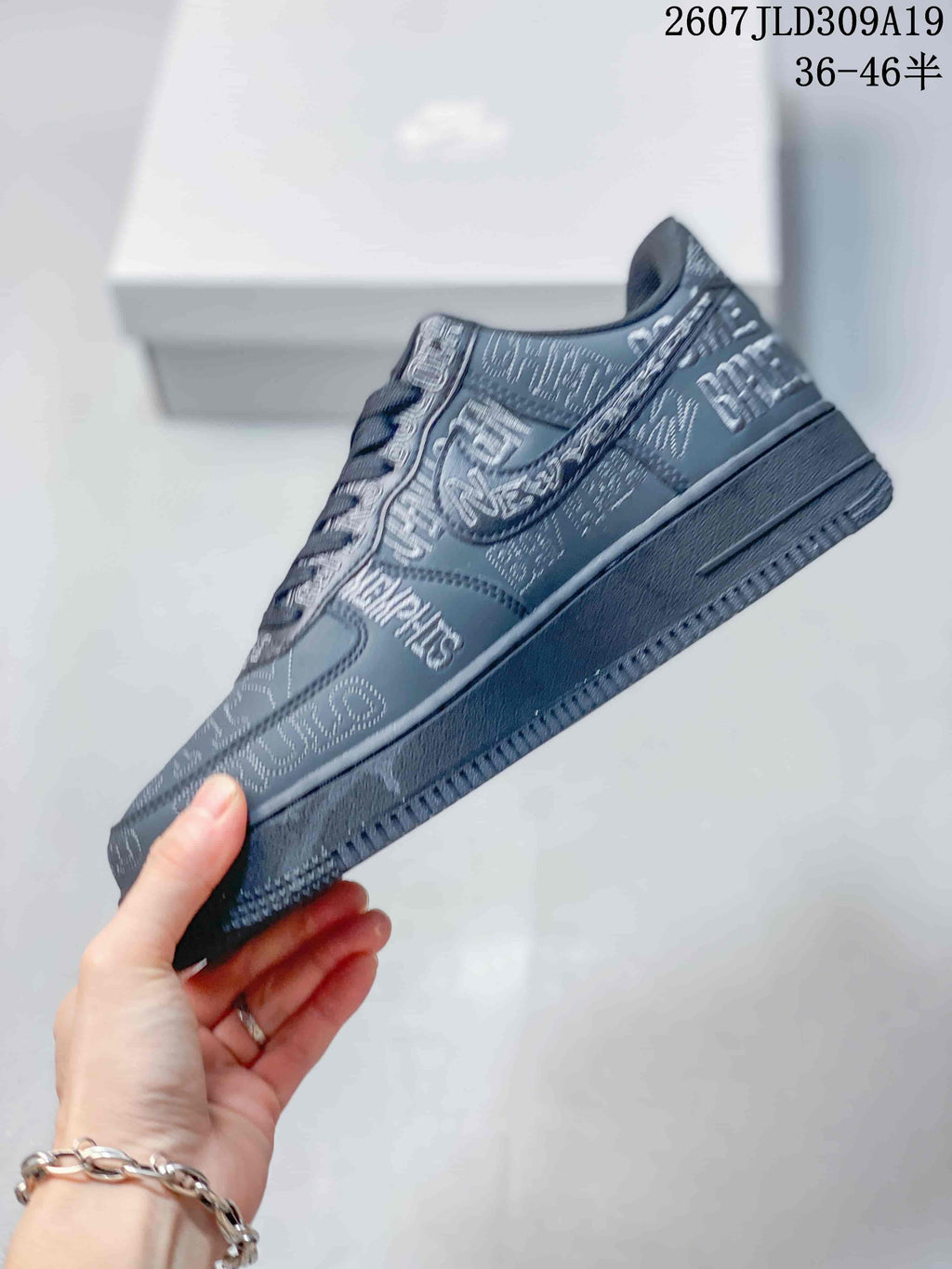 Nike Air Force 1 Low Dark Gray Graphic Sneakers 2607JLD309A19