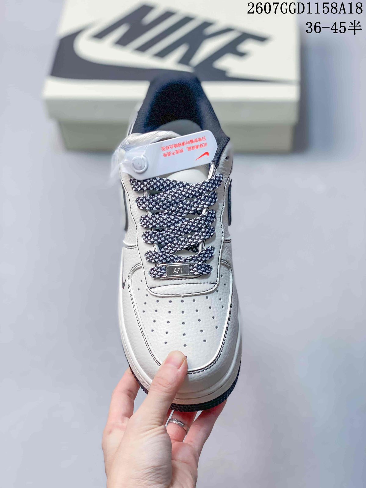 Nike Air Force 1 '07 White Navy Low-Top Sneakers