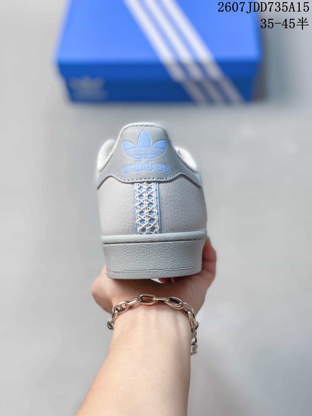 adidas Superstar Sneakers White Gray Blue 2607JDD735A15