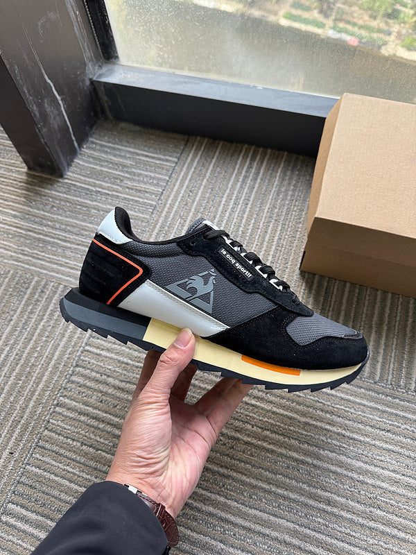 Le Coq Sportif AN-22 Sneakers, Black Grey Orange
