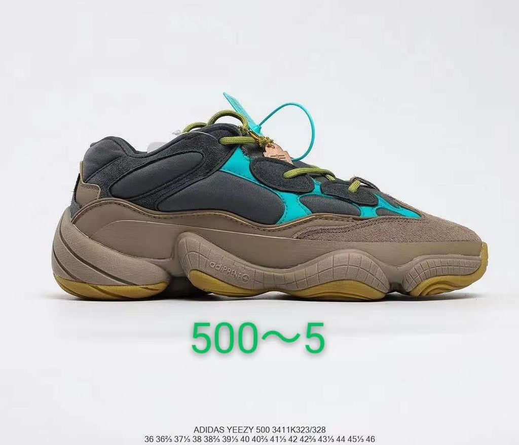 Adidas Yeezy 500 FV2105 Sneakers in Gray and Turquoise