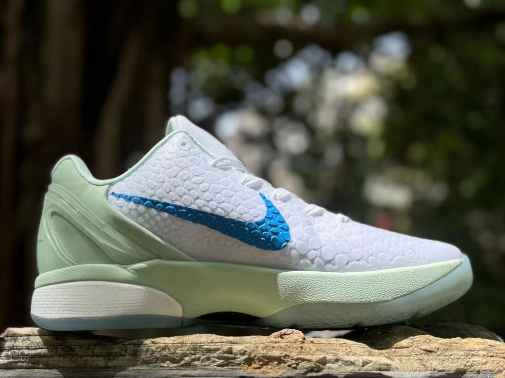 Nike Kobe 6 Haliburton PE Basketball Shoes, White and Green