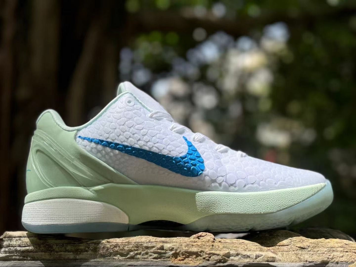 Nike Kobe 6 Haliburton PE Basketball Shoes, White and Green