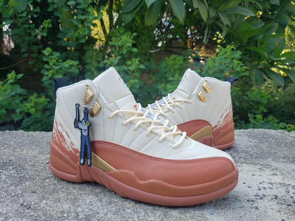 Air Jordan 12 High-Top Sneakers in Black and Burgundy