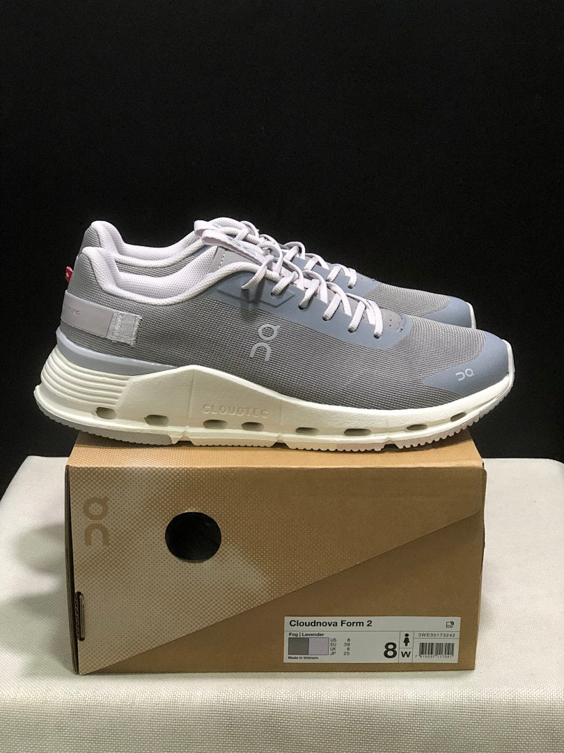On Cloudnova Form 2 Sneakers in Fog and Lavender